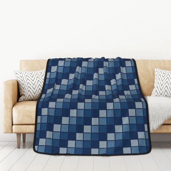 Honeii Pixel Grid for Throw Blanket for Couch - Thick Blanket, Soft Fuzzy Plush Throw Blanket for All Seasons, Double Sided Blanket,50x60 In