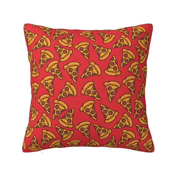 Honeii Pizza Cartoon Print Throw Pillow, Square Decorative Pillow Forms Soft Fluffy Plump Pillow Decorative Pillow Inserts,Couch Pillows-24"x24"