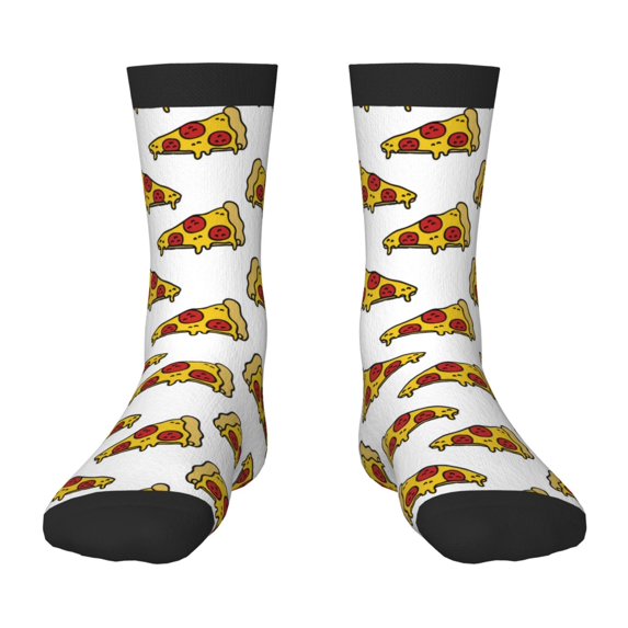 Honeii Pizza Print Children's Colorful Socks,Unisex Kids and Toddlers' Cushioned Sock,Kids Athletic Crew Socks,for Everyday Wear and Sports