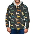 thumbnail image 1 of Honeii Plaid Dachshund Print Hoodies for Men, Pullover & Full Zip, Breathable Zip up Hoodie, Sweatshirt-Small, 1 of 5