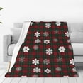 thumbnail image 1 of Honeii Plaid Snowflakes Festive Print Fleece Blanket - Throw Blanket for Bed, Sofa, Couch, Camping, and Travel , Microplush Ultra Soft Warm Blanket-80"x60", 1 of 7