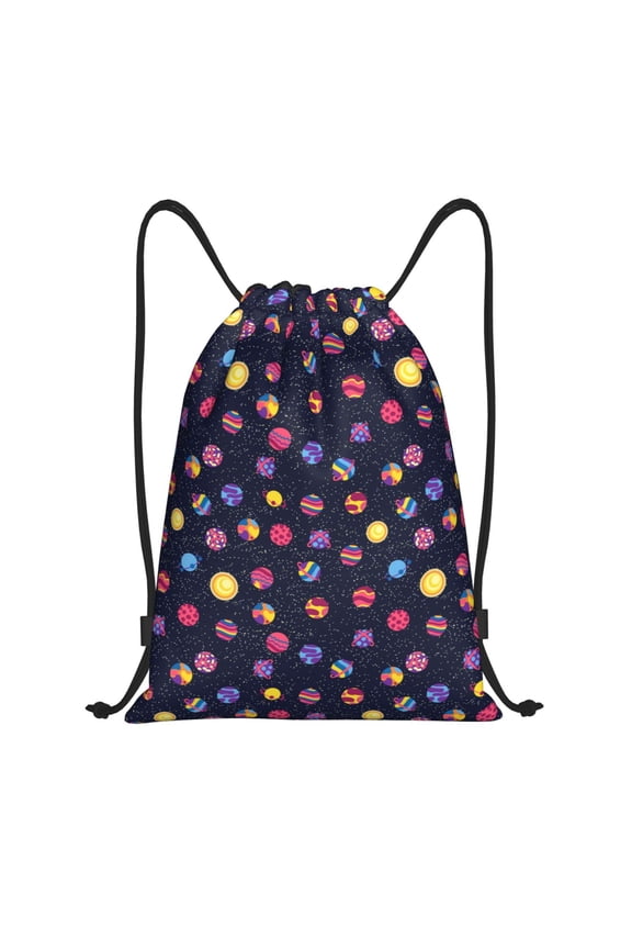 Planets Print Drawstring Backpack,Drawstring Bags String Backpack Gym Cinch Sack Backpack Sport Bag Draw-Medium