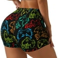 thumbnail image 1 of Honeii Play Game Start Print Women's Workout Shorts, Gym Shorts for Active Wear, Sports Shorts,Women's Running Shorts,Quick Dry Athletic Shorts-Large, 1 of 8