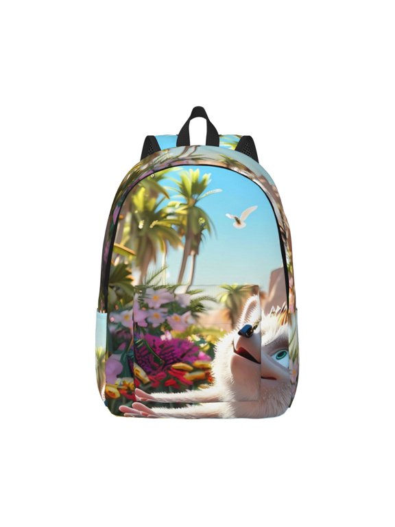 Playful Hedgehog Forest Pond Print Canvas College Laptop Backpack, Durable Rucksack Travel Notebook Bag School Backpack Book Bag for Men Women-Small