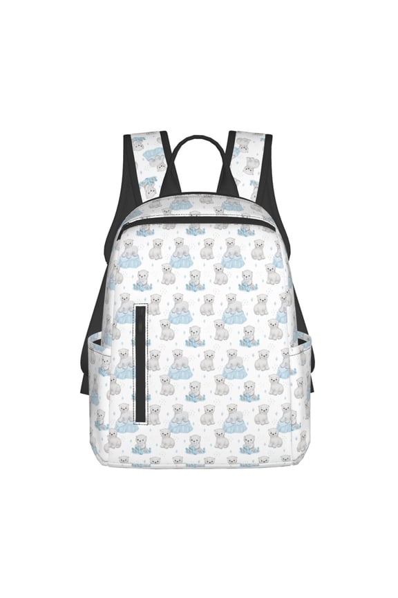 Playful Polar Bear Pals Print Lightweight Backpacks,Carry on Backpack,Durable Backpack for School, Work & Travel