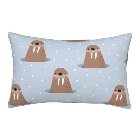 Honeii Playful Walrus Wonders Pattern Decorative Throw Pillow Case - Elevate Your Couch, Sofa, or Bed with Stylish Home Decor-14"x20"