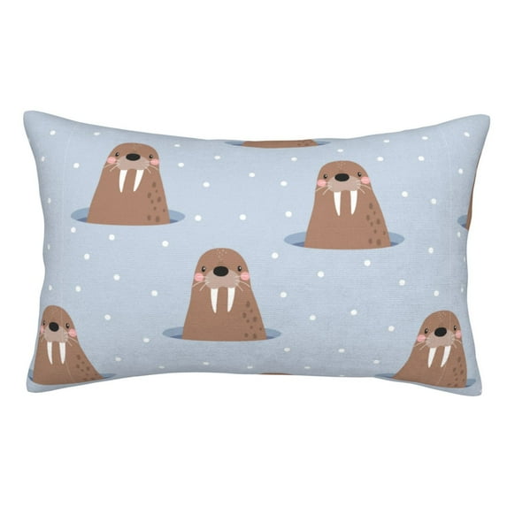 Honeii Playful Walrus Wonders Print Pillow Cases,Plush Throw Pillow Covers,Decorative Pillowcase for Sofa, Couch, Living Room-16"x24"