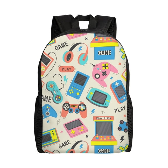 Honeii Playing Video Games Print Laptop Backpack for Work, College, Travel, Daily Backpacks for Men Women, Sport Rucksack,Computer Bag
