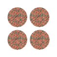 thumbnail image 1 of Honeii Poker Chips print Leather Coaster Set of 4, ideal for safeguarding your furniture from drinks spills and effortless cleanup-Round Shape, 1 of 6