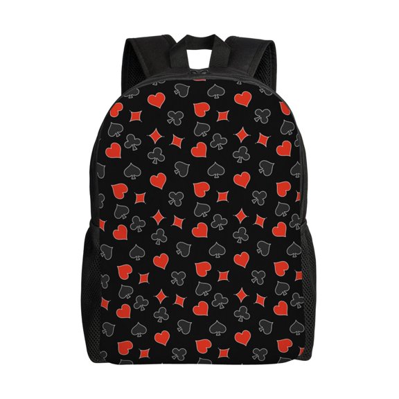 Honeii Poker Creative Symbols Print Laptop Backpack for Work, College, Travel, Daily Backpacks for Men Women, Sport Rucksack,Computer Bag