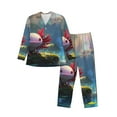 Honeii Pond Cute Axolotl Pattern Mens Pajamas Set,2pcs Men's Lounge