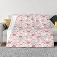 thumbnail image 1 of Honeii Poodle In Ballet Skirts Dancing print throw blanket, crafted from cozy cotton flannel, offers versatile home decor as a bedding suitable for all seasons.-50"x40", 1 of 6