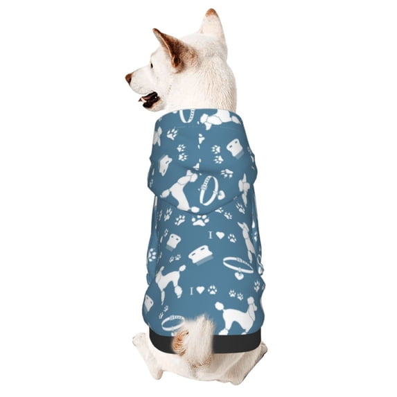Honeii Poodle Dog Print Small Dog Hoodies Pet Hooded Sweatshirts Fall Winter Puppy Cat Sweaters Warm Clothes for Small Dogs Outfits Costume-X-Small