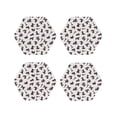 thumbnail image 1 of Honeii Poodle Dog print Leather Coaster Set of 4, ideal for safeguarding your furniture from drinks spills and effortless cleanup-Hexagon, 1 of 6