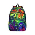 thumbnail image 1 of Honeii Pride Rainbow Print Canvas College Laptop Backpack, Durable Rucksack Travel Notebook Bag School Backpack Book Bag for Men Women-Small, 1 of 7