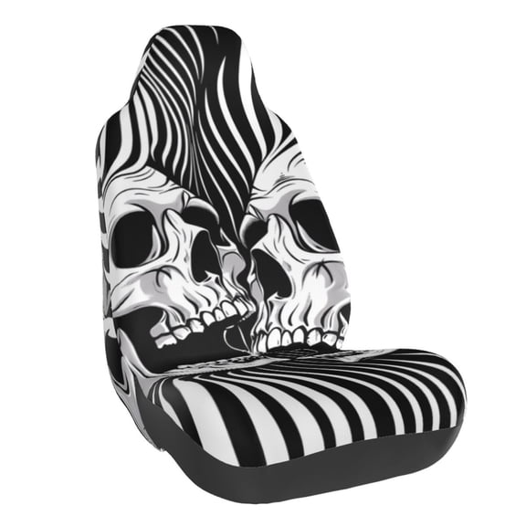 Honeii Psychedelic Skull Illusion Art Print Car Seat Cover,Car Interior Covers,Universal Fit Seat Protector, Compatible with Most Cars, SUVs, Trucks, and Vans
