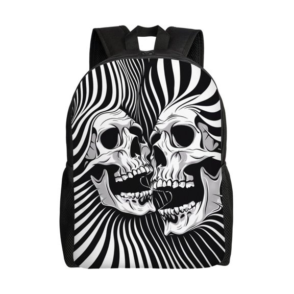 Honeii Psychedelic Skull Illusion Art Print Laptop Backpack for Work, College, Travel, Daily Backpacks for Men Women, Sport Rucksack,Computer Bag