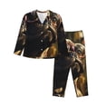 thumbnail image 1 of Honeii Pug Wearing Sunglasses Flowers Print Women's Pajama Sets Long Sleeve Button Down Sleepwear Nightwear Soft Pjs Lounge Sets 2PCS-Small, 1 of 7