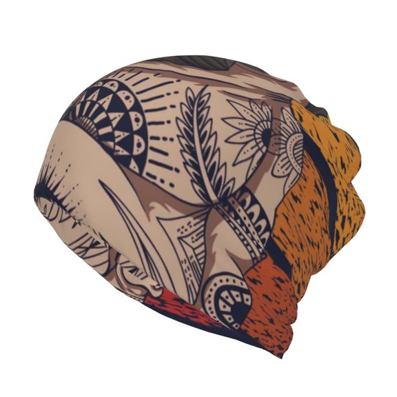 Honeii Pug dog Yoga Print Winter Beanie Daily Hat - Thermal Polar Fleece Ski Running Hat Skull Cap for Men and Women,Beanie