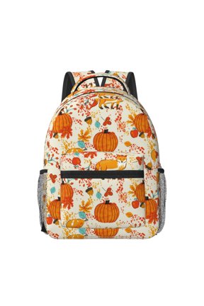 Pumpkin Fall Pears Print Backpack for School,15.6 inch Laptop Back Pack for High School and College Students, Waterproof Computer Bookbag-One Size