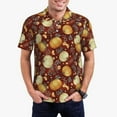 thumbnail image 1 of Honeii Pumpkin Leaf Daisy Print Polo Shirt, A Classic Short-Sleeved, Button-Down Golf Shirt for Men,Mens Polo Shirts Short Sleeve-3X-Large, 1 of 6