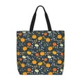 thumbnail image 1 of Honeii Pumpkin Print Tote Bag, Reusable Grocery Shopping Bag,Shoulder Bag with Inner Pocket, 1 of 7