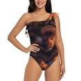 thumbnail image 1 of Honeii Puppy Lying On A Cloud for women's one-piece swimsuit featuring a chic one-shoulder design experience elegance and style in the water-Large, 1 of 6