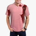 thumbnail image 1 of Honeii Puppy Peeking Through Pink Print Polo Shirt, A Classic Short-Sleeved, Button-Down Golf Shirt for Men,Mens Polo Shirts Short Sleeve-4X-Large, 1 of 6