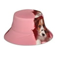 thumbnail image 1 of Honeii Puppy Peeking Through Pink for Unisex Bucket Hat Waterproof Rain Hat Reversible Shiny Rave Bucket Hat for Concert Festival Boonie Cap, 1 of 6