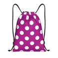 thumbnail image 1 of Honeii Purlpe And White Polka Dot Print Drawstring Backpack,Drawstring Bags String Backpack Gym Cinch Sack Backpack Sport Bag Draw-Medium, 1 of 6