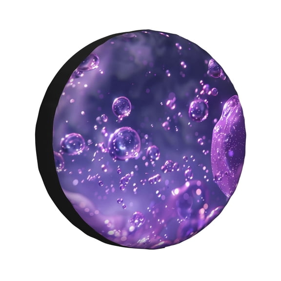 Honeii Purple Bubble Abstract Art Print Tire Covers, Waterproof Anti-UV Sun Snow Rain Tire Covers for Trailers, RV, Camper, SUV, Truck-