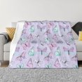 thumbnail image 1 of Honeii Purple Butterfly print throw blanket, crafted from cozy cotton flannel, offers versatile home decor as a bedding suitable for all seasons.-, 1 of 6