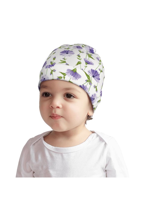 Purple Chicory or Baby Beanie 0-6 Months 6-12-24 Months Kids Winter Hat,Toddler Beanies Baby Girl Boy Hat Warm Cap for Baby, Infant, Toddler-Medium