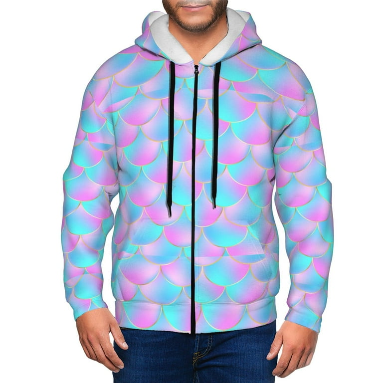 Honeii Purple Dragon Scales Print Hoodies for Men Pullover Full Zip Breathable Zip up Hoodie Sweatshirt Small Walmart