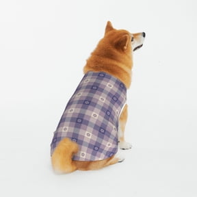 Honeii Purple Floral Gingham Check Plaid Pattern 100% Cotton Dog Clothes Dog Costumes Doggie Shirts Puppy Shirt Pet Vest Tank Top Cat Tee-