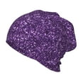 thumbnail image 1 of Honeii Purple Glitter Print Kids Knit Beanie Watch Hat ,Knit Cap for Boys and Girls, 1 of 7