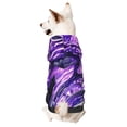 thumbnail image 1 of Honeii Purple Pattern White Tiger Print Small Dog Hoodies Pet Hooded Sweatshirts Fall Winter Puppy Cat Sweaters Warm Clothes for Small Dogs Outfits Costume-Large, 1 of 7