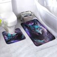 thumbnail image 1 of Honeii Purple Sky Wolf Pattern Bathroom Anti-Skid Pad Bathroom Mat Vintage Seamless Pattern Not-Slip Toilet Rug Set, 1 of 6