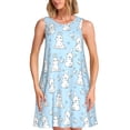 thumbnail image 1 of Honeii Rabbit And Bird Print Women's Sleeveless Dress, Loose Fit Casual Dress for Women, Summer Fashion Dress, 1 of 7