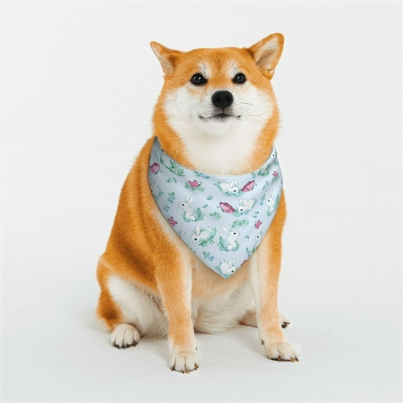 Honeii Rabbit And Butterfly Print Pet Scarf Dog Bandanas for Dogs Triangle Dog Scarfs,Bandana Pet Cute Scarf Bibs for Small Medium Dogs and Cat-Medium