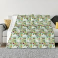 thumbnail image 1 of Honeii Rabbit And Carrot print throw blanket, crafted from cozy cotton flannel, offers versatile home decor as a bedding suitable for all seasons.-80"x60", 1 of 6