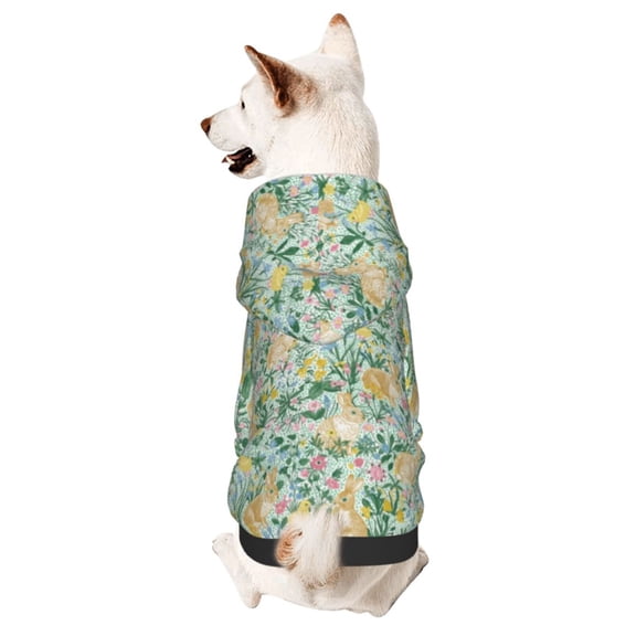 Honeii Rabbit And Chick Print Small Dog Hoodies Pet Hooded Sweatshirts Fall Winter Puppy Cat Sweaters Warm Clothes for Small Dogs Outfits Costume-XX-Large