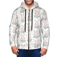 thumbnail image 1 of Honeii Rabbit And Flower Print Hoodies for Men, Pullover & Full Zip, Breathable Zip up Hoodie, Sweatshirt-Large, 1 of 5