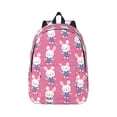 thumbnail image 1 of Honeii Rabbit Holding Flowers Print Canvas College Laptop Backpack, Durable Rucksack Travel Notebook Bag School Backpack Book Bag for Men Women-Small, 1 of 7