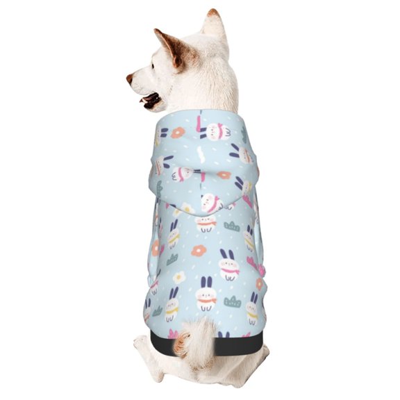 Honeii Rabbit In The Rain Print Small Dog Hoodies Pet Hooded Sweatshirts Fall Winter Puppy Cat Sweaters Warm Clothes for Small Dogs Outfits Costume-Medium