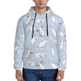 thumbnail image 1 of Honeii Rabbit Is Eating Carrots Pattern Mens Hoodies Men's Loose Sleeve Sweatshirt,Pullover Hooded Sweatshirt for Men,Essentials Hoodie-X-Large, 1 of 7