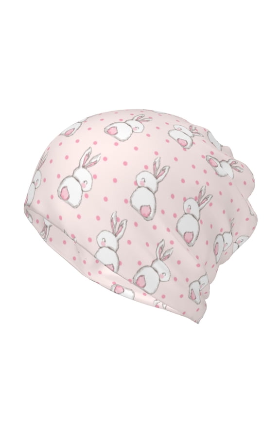 Rabbit Print Winter Beanie Daily Hat - Thermal Polar Fleece Ski Running Hat Skull Cap for Men and Women,Beanie