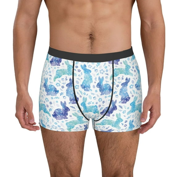 Honeii Rabbit2 Men's Underwear Boxer Briefs Pack, ComfortSoft Boxer Brief for Men, Moisture-Wicking Breathable-Small