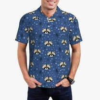 Honeii Raccoon blue point Print Polo Shirt, A Classic Short-Sleeved, Button-Down Golf Shirt for Men,Mens Polo Shirts Short Sleeve-Small