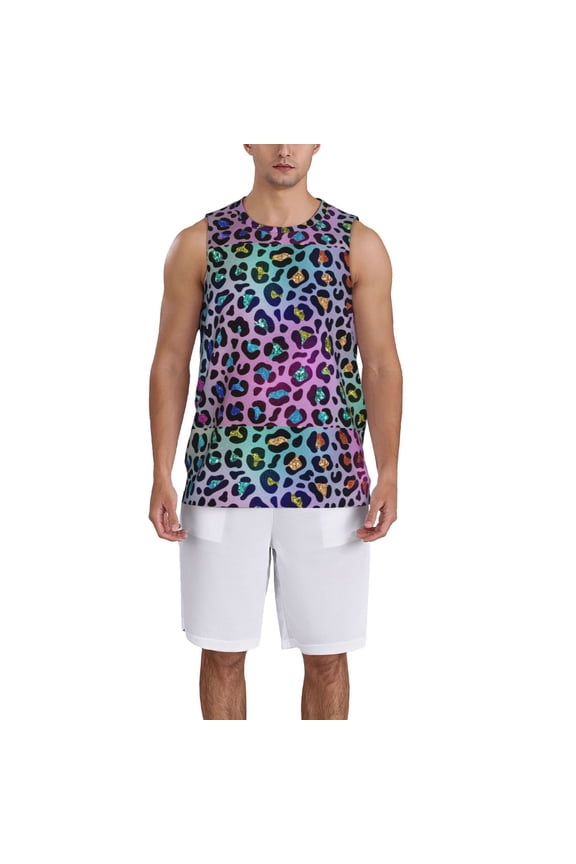 Rainbow Animal Skin print basktball shirt for men and women, Unisex basketball jersey for Theme party-Large